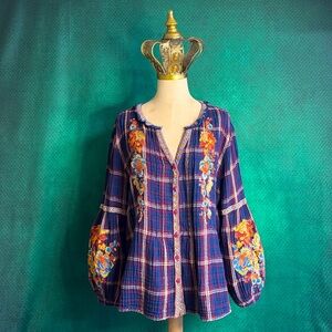 Sundance embroidered cotton blouse